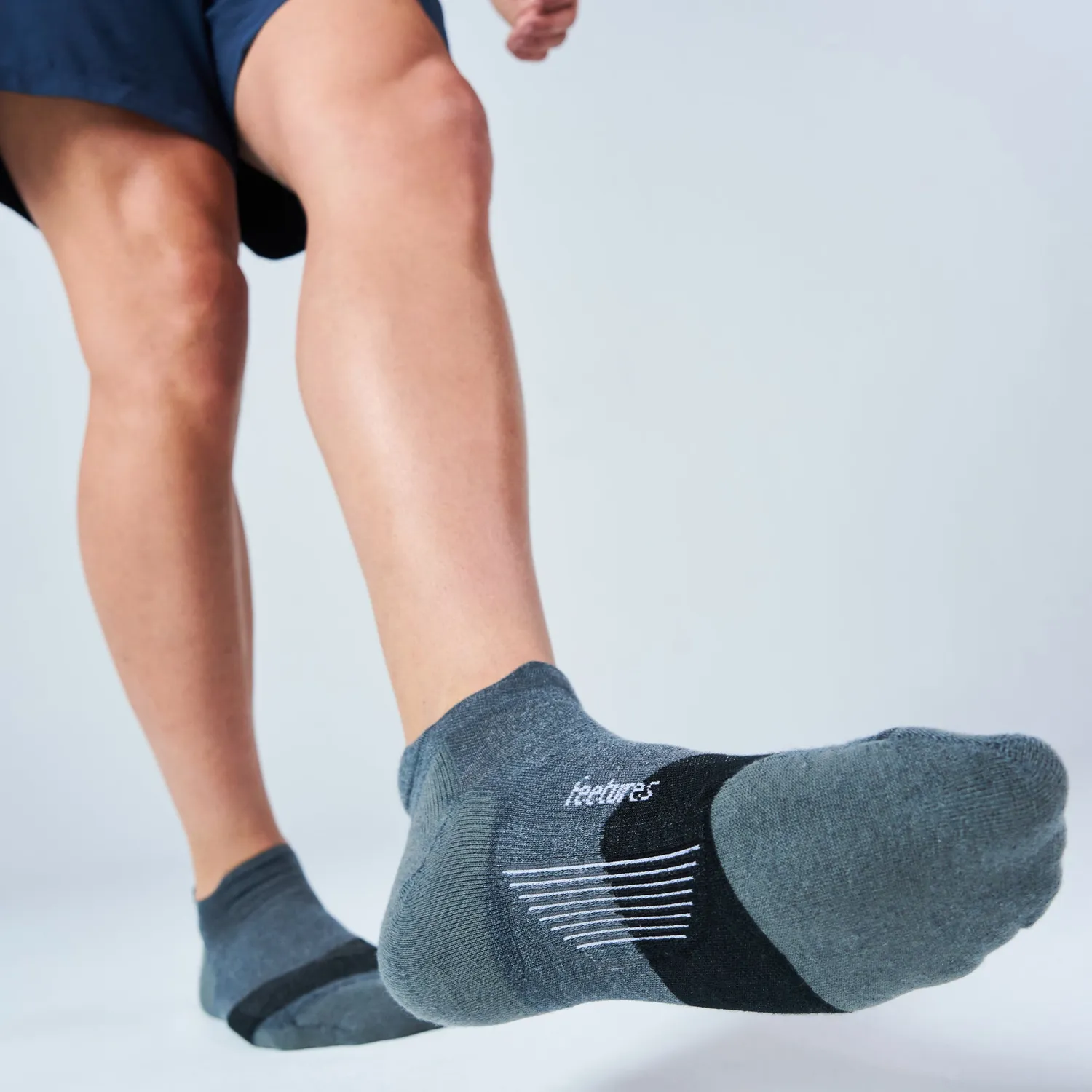 Feetures Merino 10 Ultra Light Tab sokker 3-pakk ull hvit