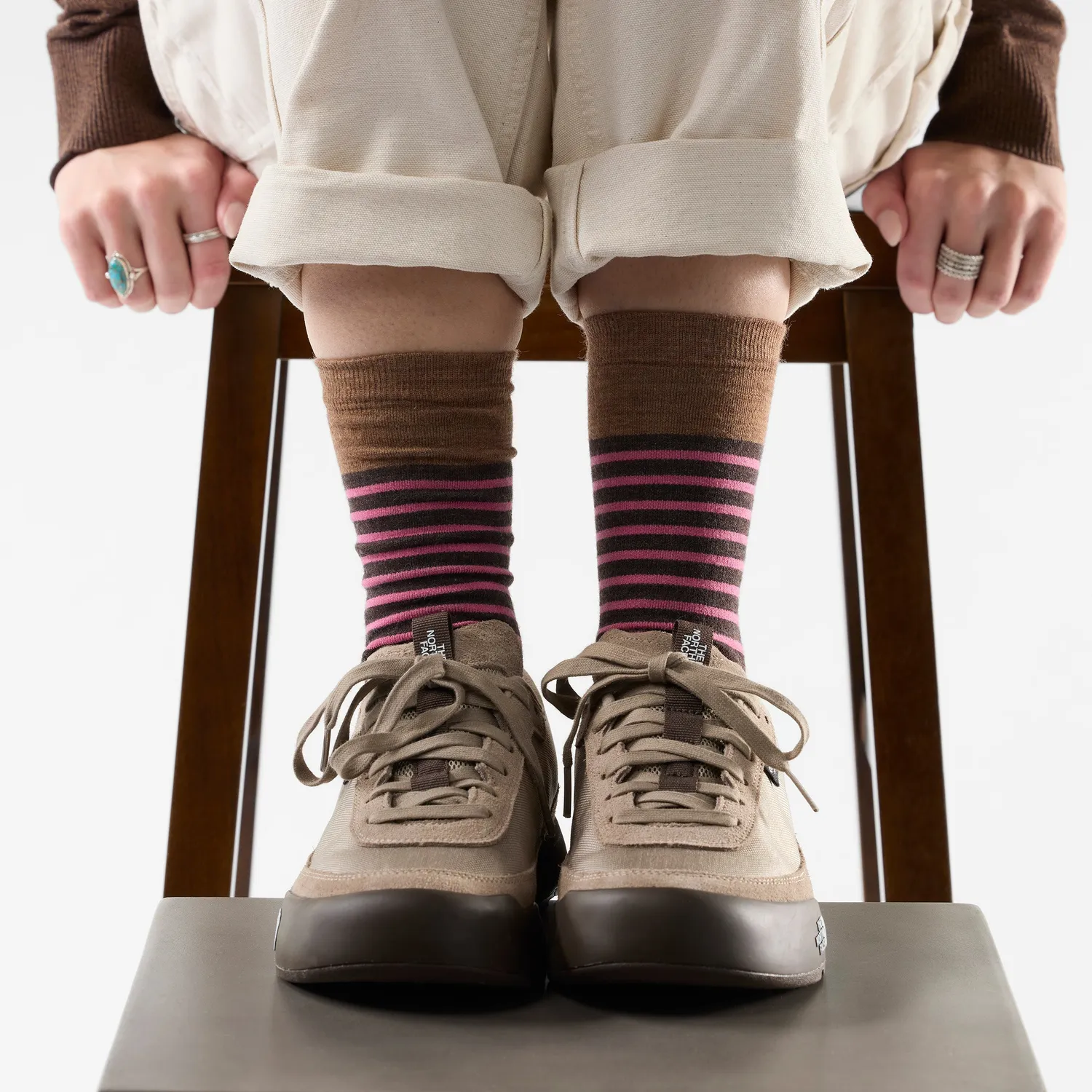 Smartwool Everyday Pin Stripe Crew sokker Chestnut dame