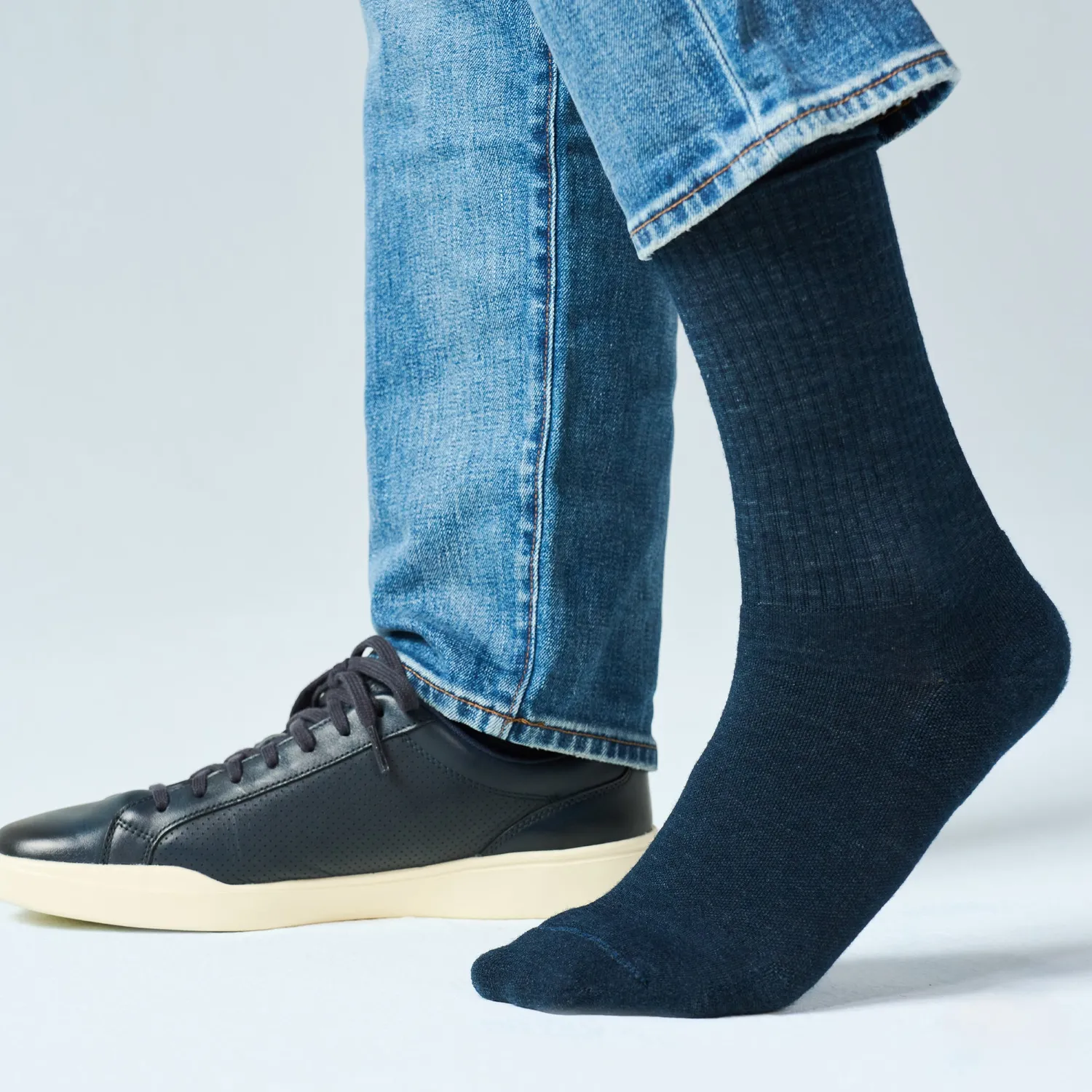Feetures Merino 10 Max Cushion Crew sokker 6-pk Navy Gray Mix ull