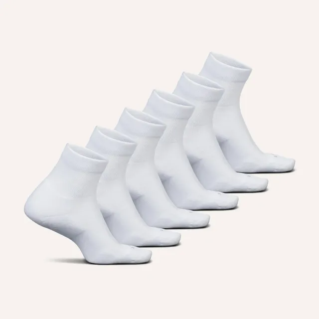 Feetures Therapeutic Max Cushion Quarter sokker white mix 6 par