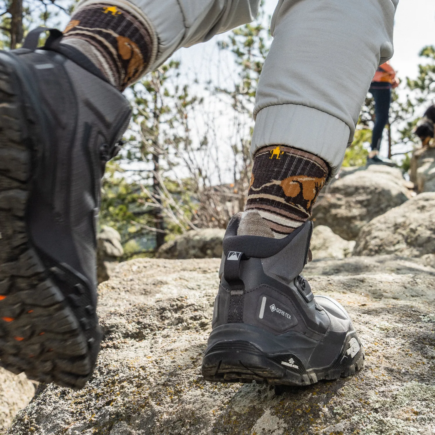 Smartwool Hike Bear Stripe Mid Crew tursokker ash ull