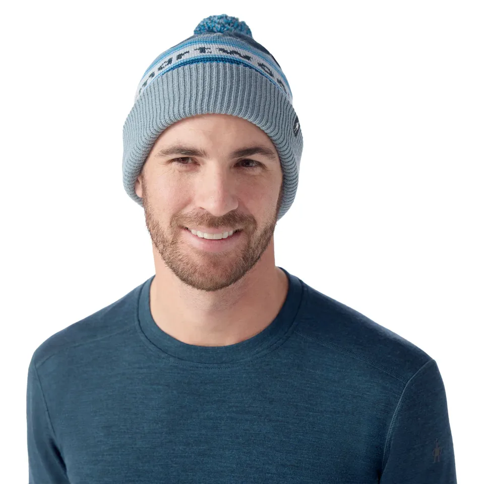 Smartwool Knit Winter Pattern POM lue Twilight Blue Heather ull