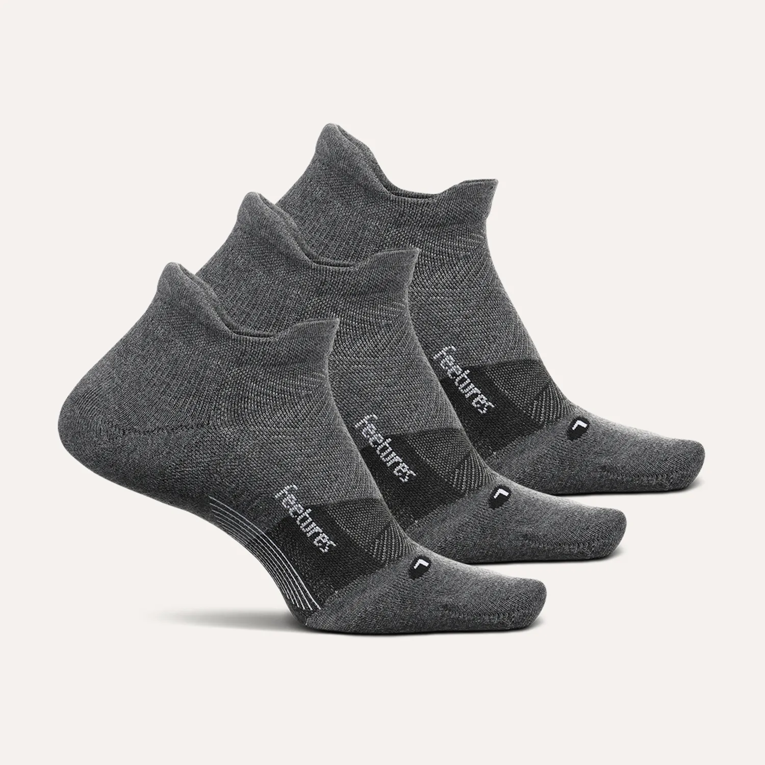 Feetures Merino 10 Ultra Light Tab sokker 3-pakk ull hvit