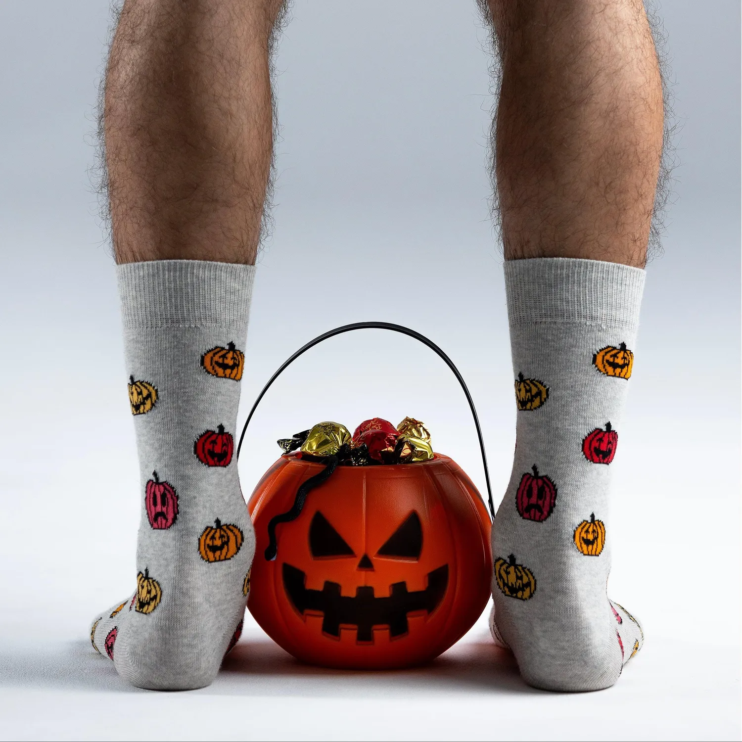 Rohner Halloween sokker grå gresskar