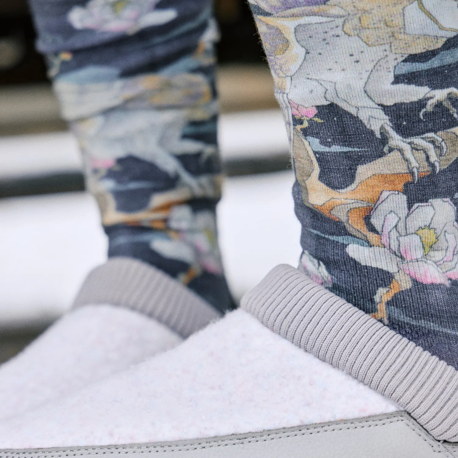 Smartwool Ski Nightwatcher Print OTC skisokker svart M ull
