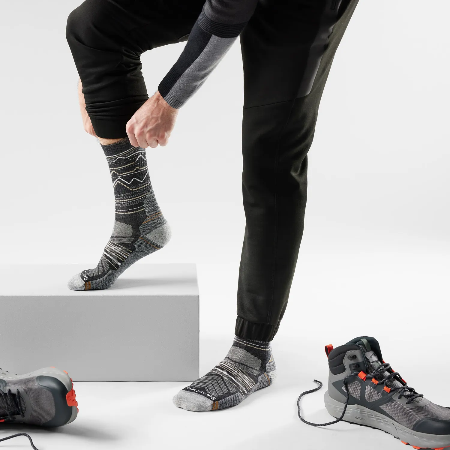 Smartwool Hike Mountain Range tursokker charcoal lett