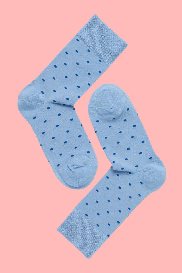 Note by Syversen Bamboo Dots sokker lyseblå med prikker