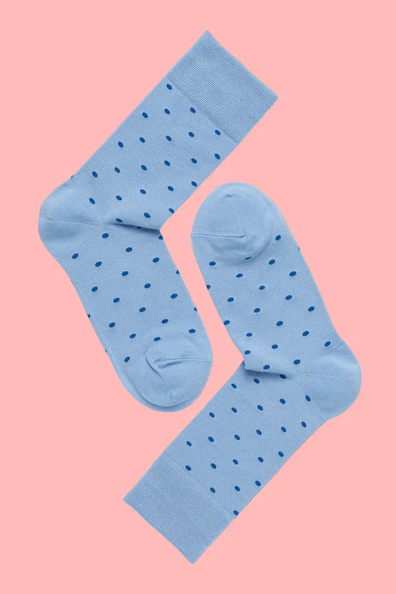 Note by Syversen Bamboo Dots sokker lyseblå med prikker