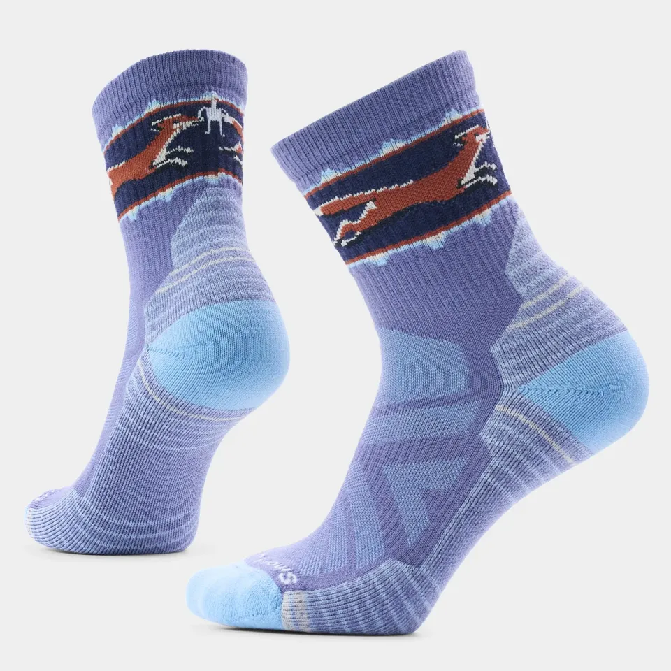 Smartwool Hike Fox Meadow Mid Crew tursokker blå ull