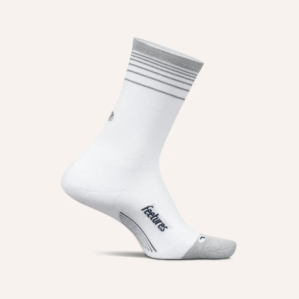 Feetures Elite Light Cushion Reflective Mini Crew sokker hvit refleks