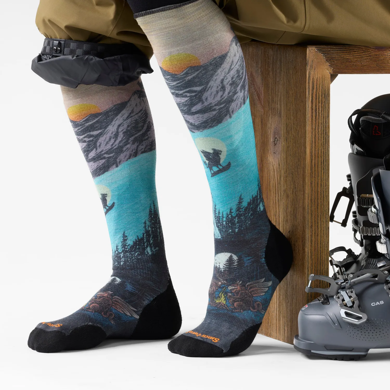 Smartwool Ski Winter Phase Print OTC sokker lilla dempet