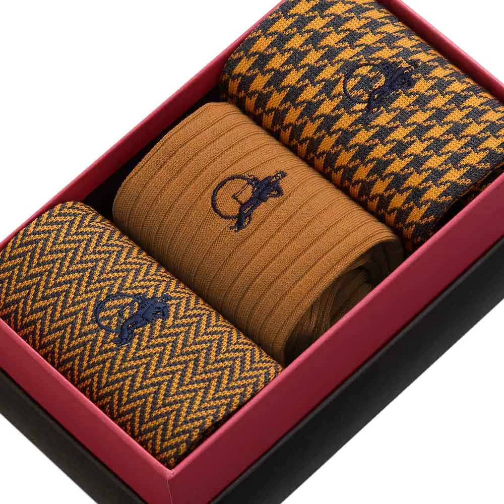 London Sock Company The Dijon sokker 3-pack sennep