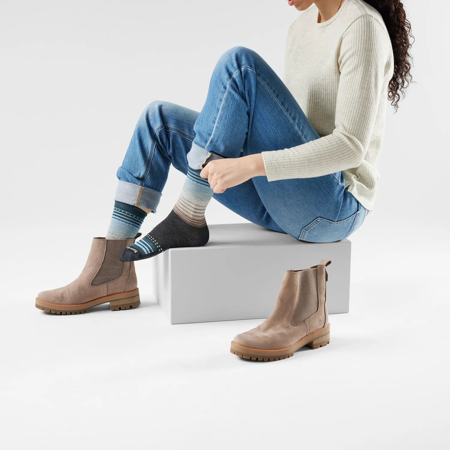 Smartwool Everyday Stitch Stripe sokker charcoal ull