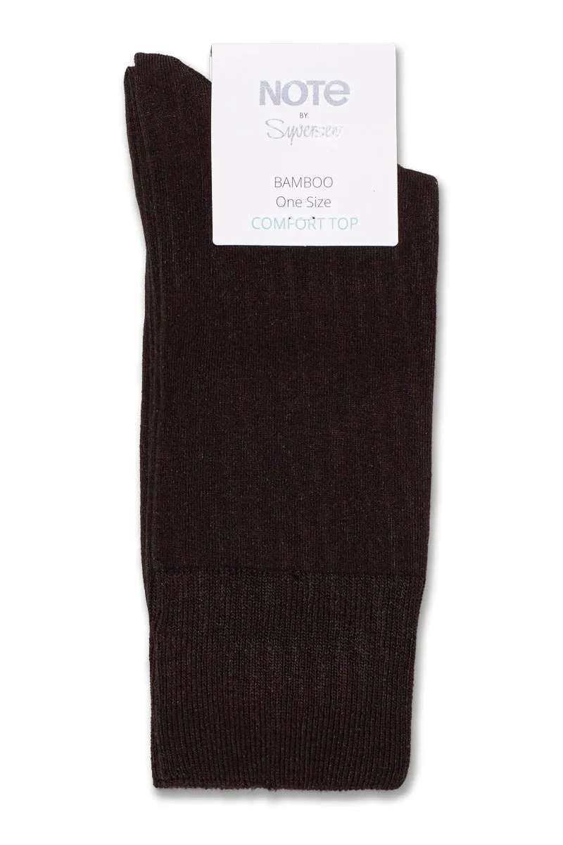 Note by Syversen Bamboo Comfort Top sokk brun prikket