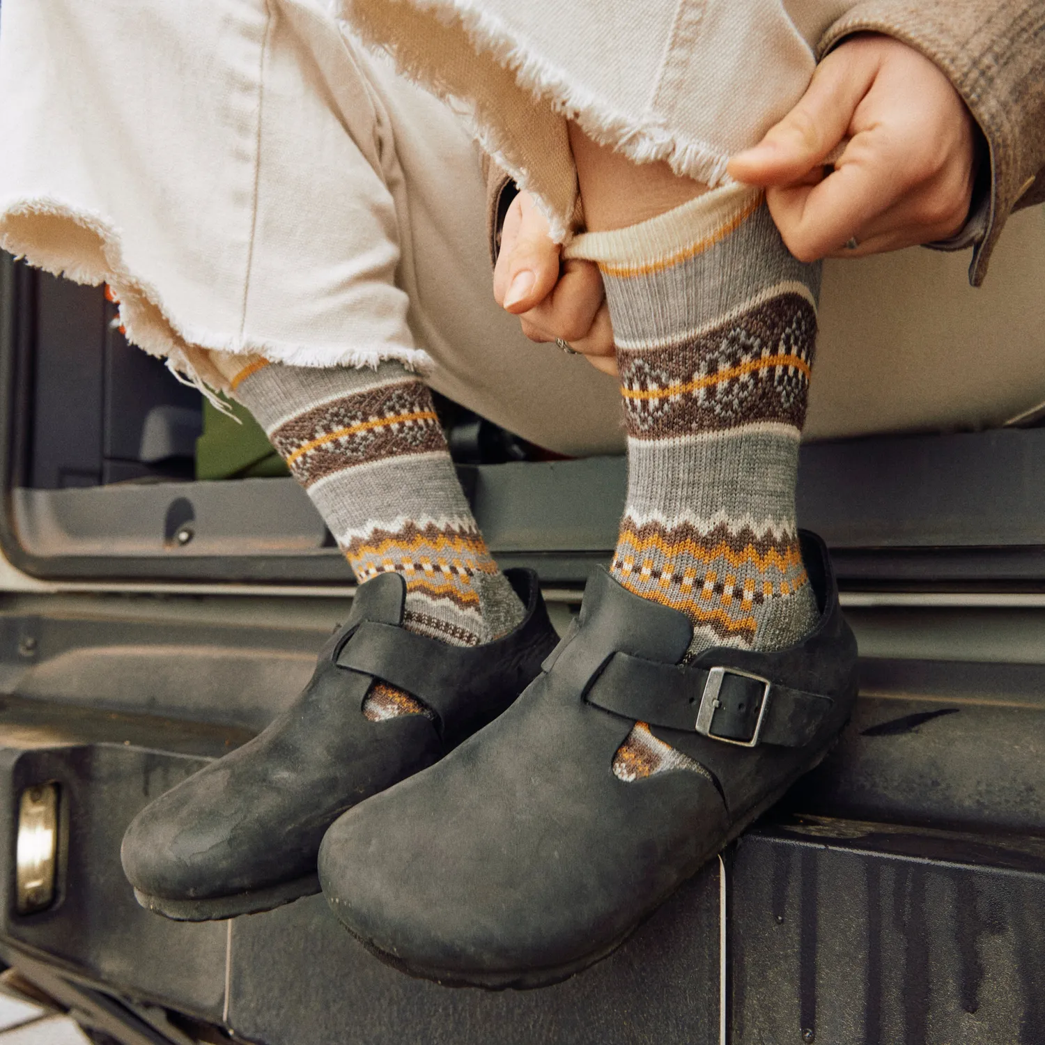 Smartwool Everyday Cozy Snowed In Sweater Crew lysegrå