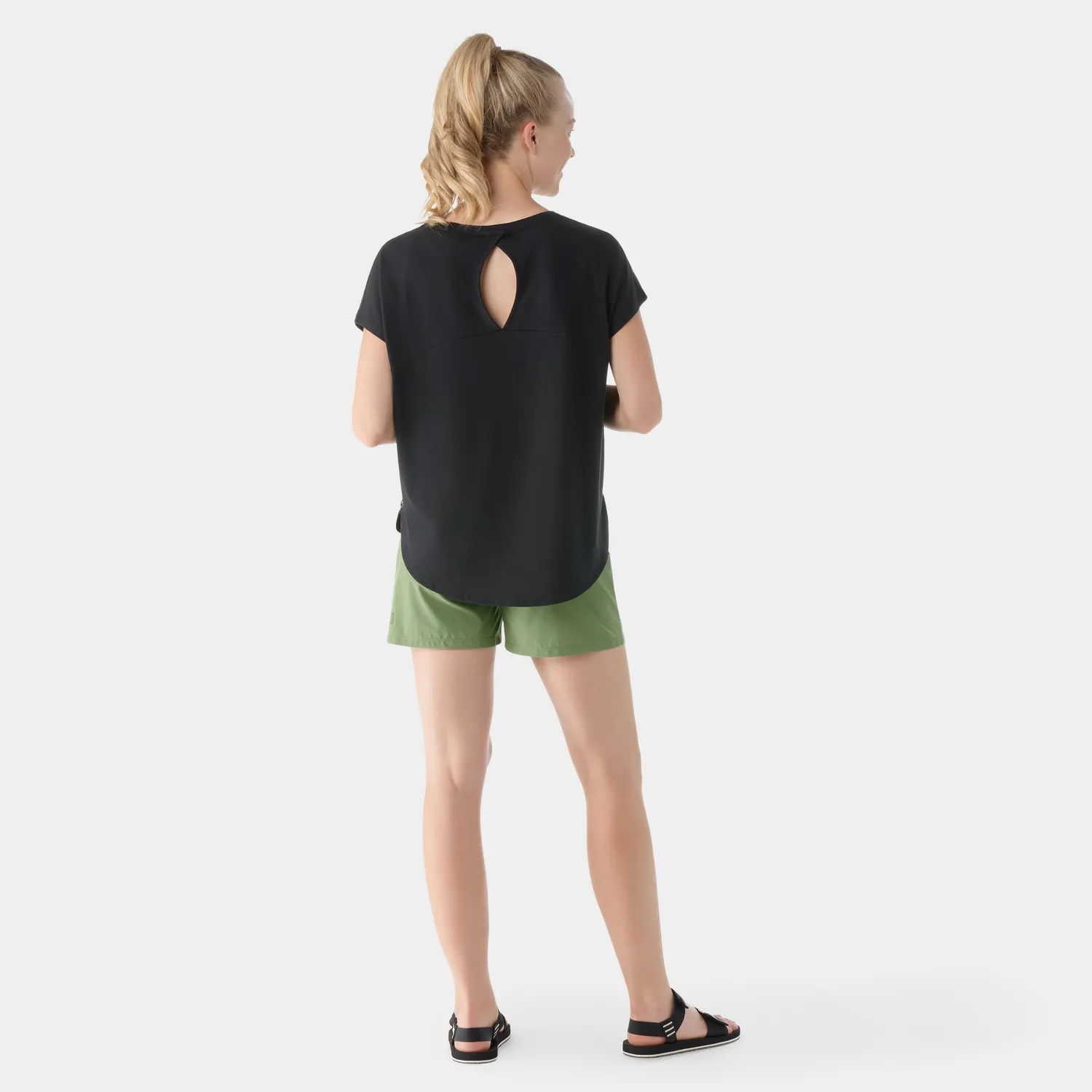Smartwool Swing Top t-skjorte svart bomull-ull
