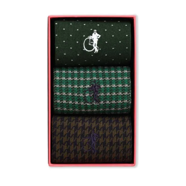 London Sock Company Classic Greens sokker 3-pakning grønn