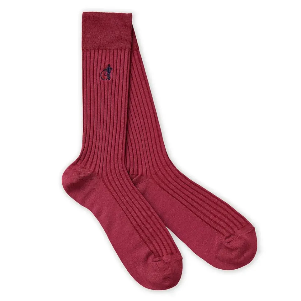 London Sock Company Simply Sartorial dressokker rød bomull
