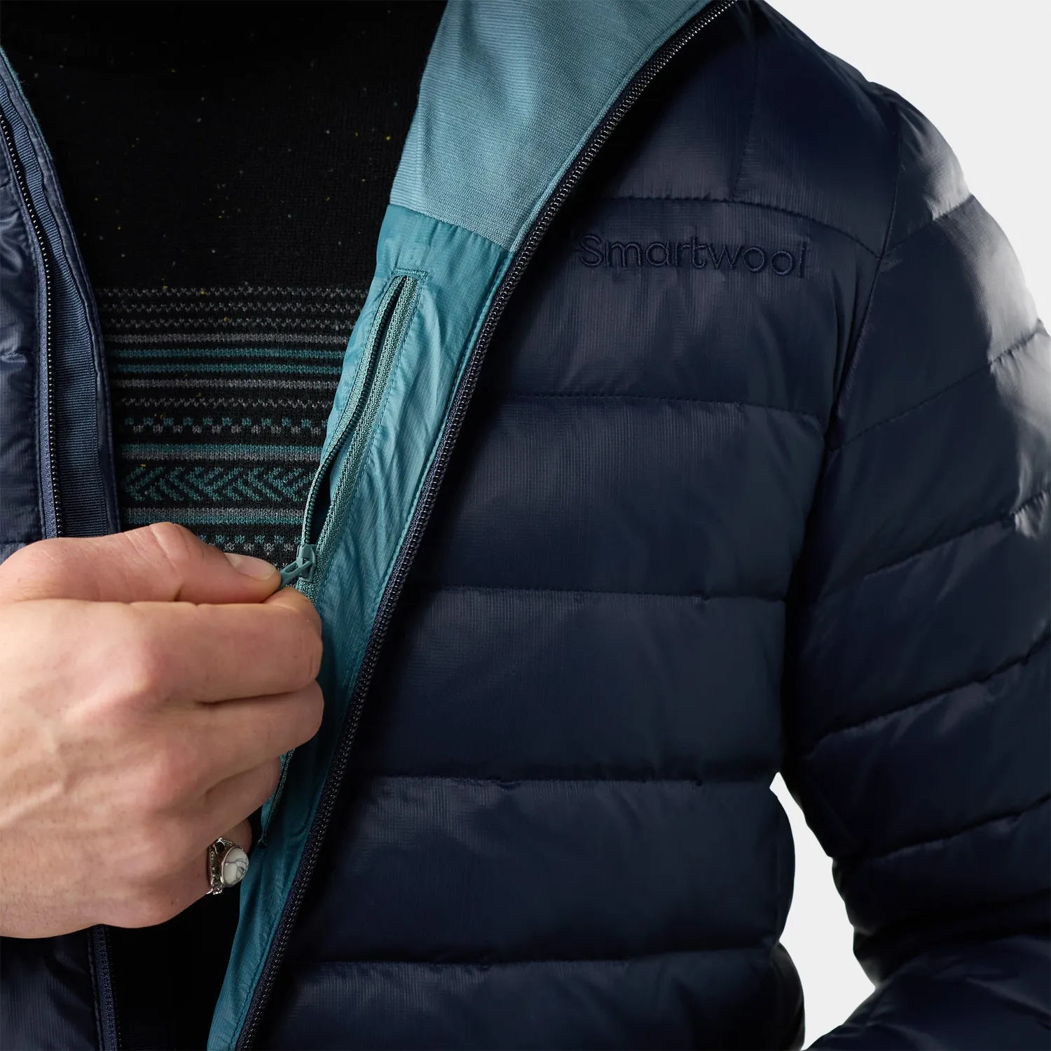 Smartwool Winterloft dunjakke dyp marine M resirkulert dun