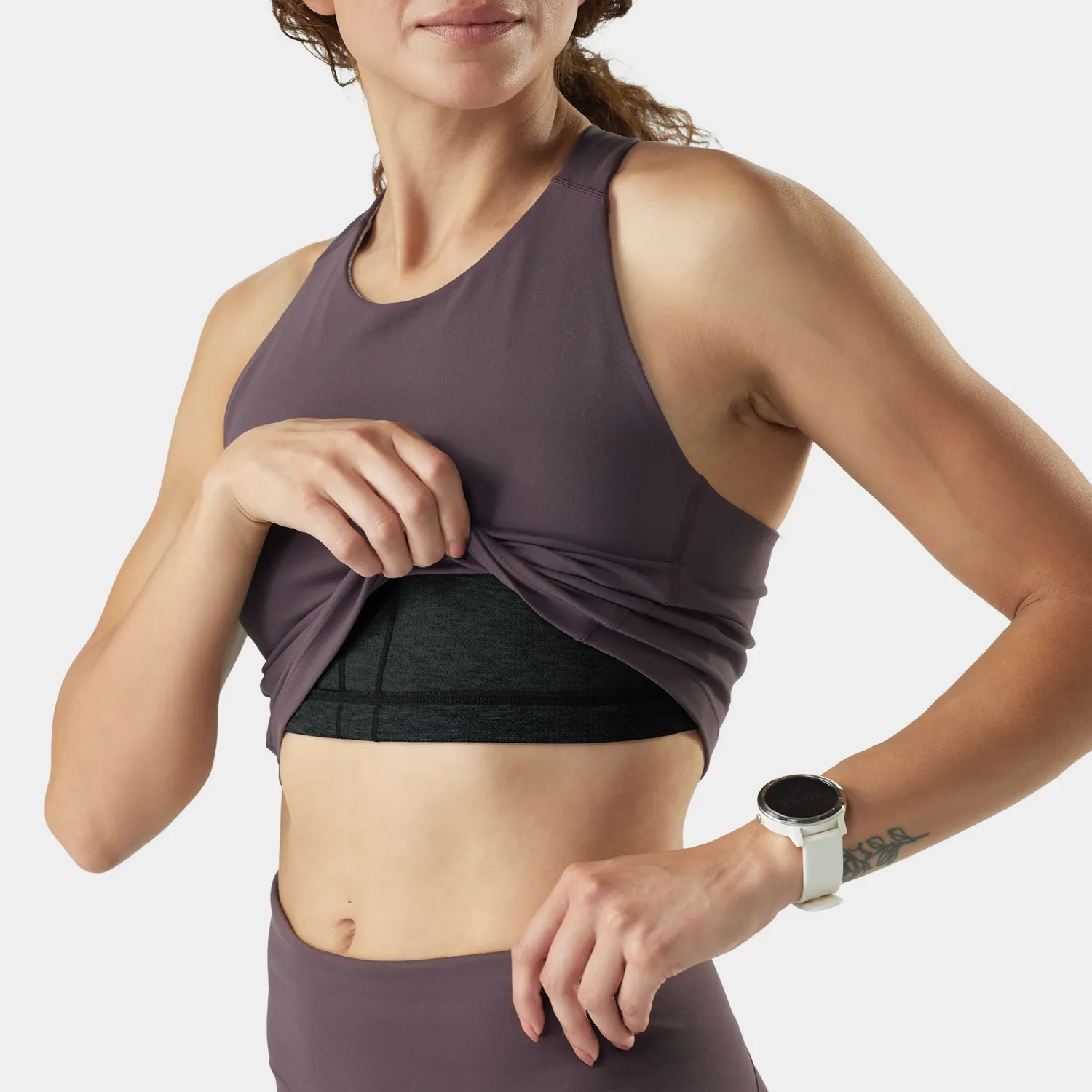 Smartwool Active Crop Bra sports-bh Mink lav støtte