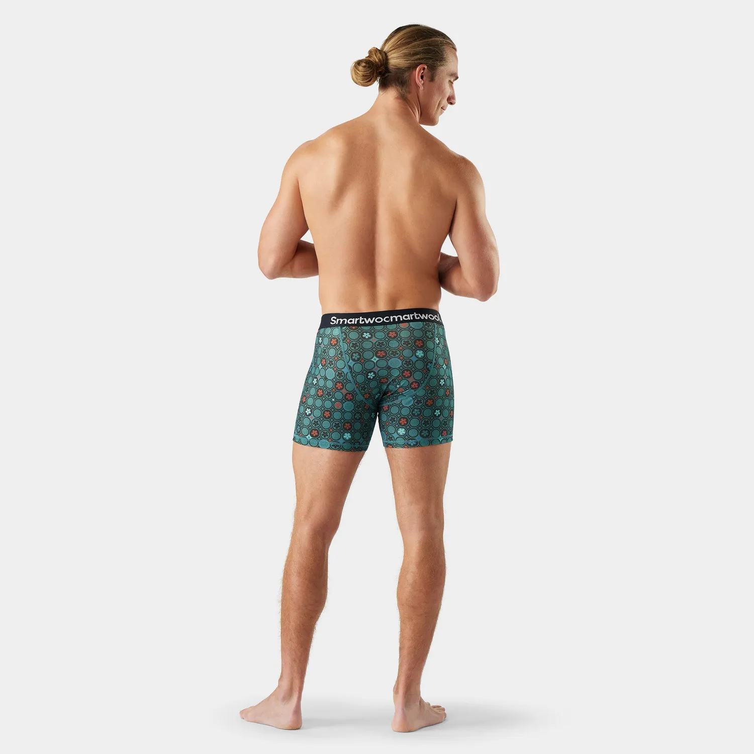 Smartwool Merino Print Boxer Brief boksershorts Dusty Teal merinoull