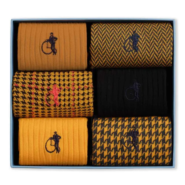London Sock Company Dash of Class Dijon sokker 6-pak gul