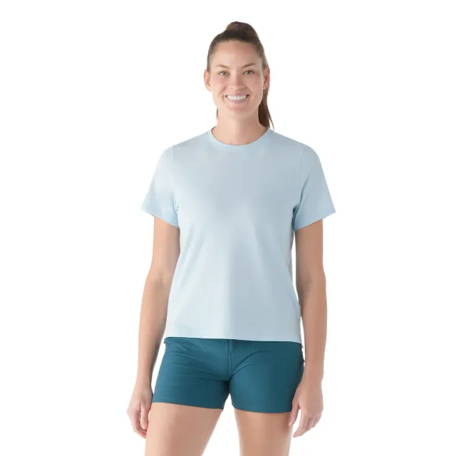 Smartwool Perfect Crew t-skjorte dame winter sky heather bomull