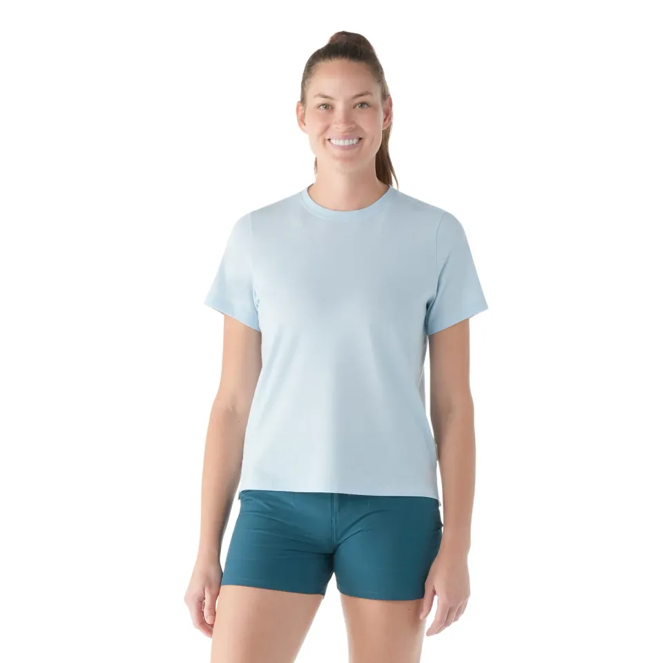 Smartwool Perfect Crew t-skjorte dame winter sky heather bomull