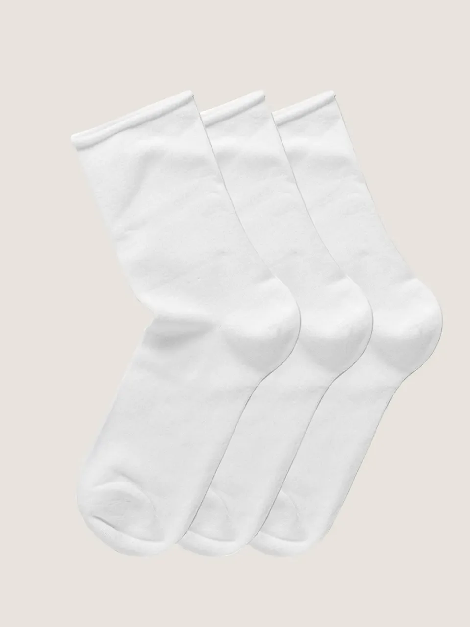 Note By Syversen 3pk Bamboo Roll Top sokker hvit 3-pk bambus