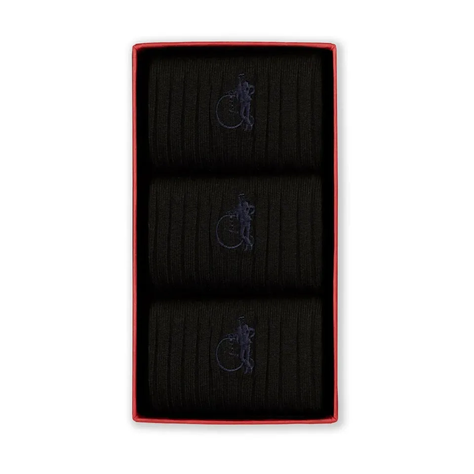 London Sock Company Simply Black herresokker 3-pakk sort
