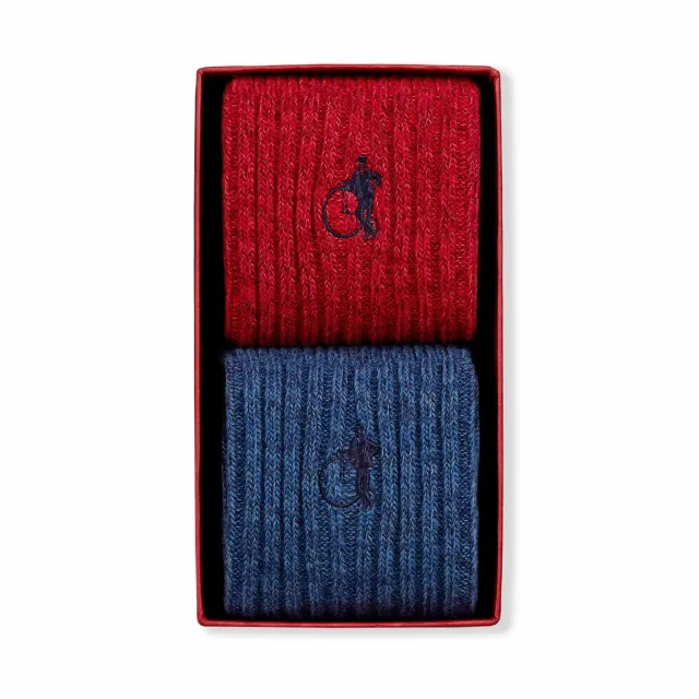 London Sock Company Kensington bootsokker 2-par blå rød