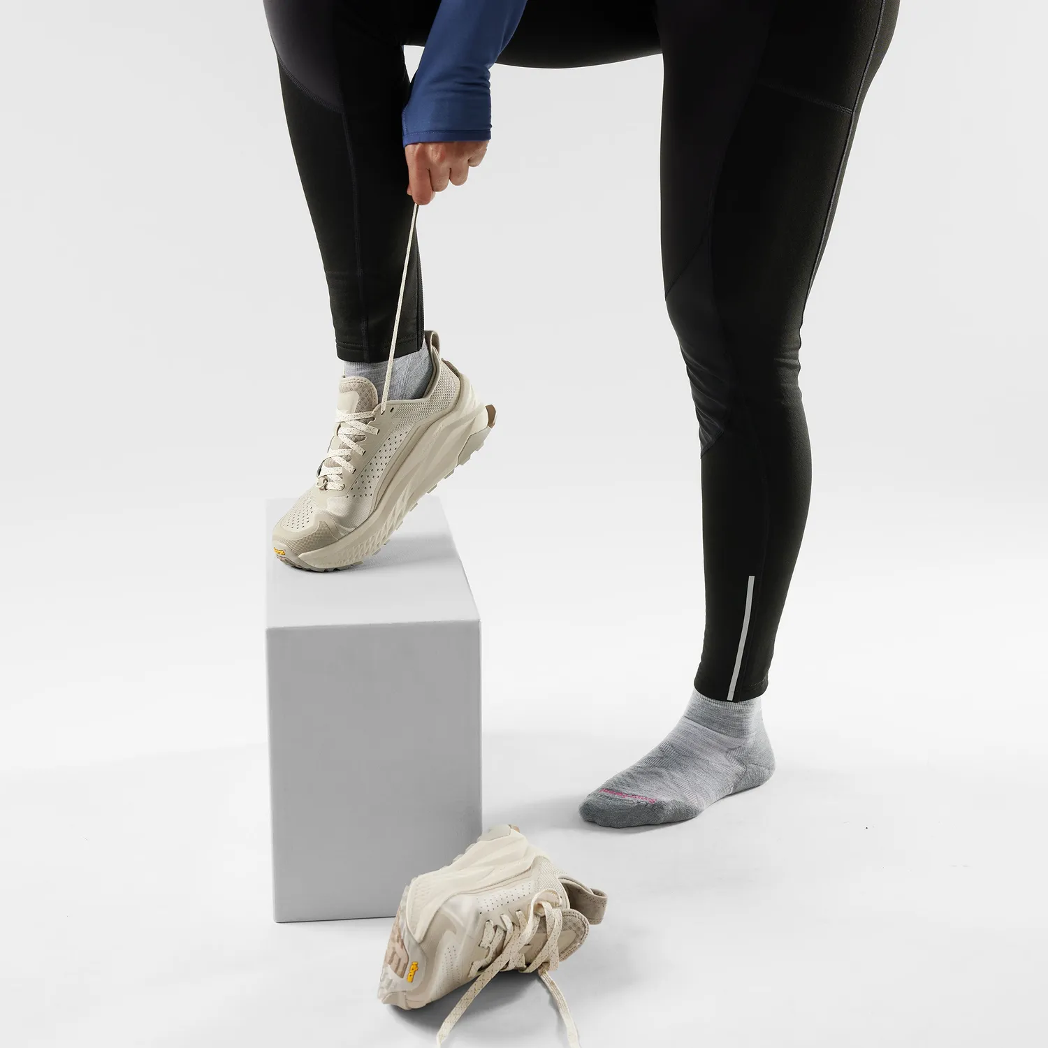 Smartwool Run Ankle løpesokker light gray-white