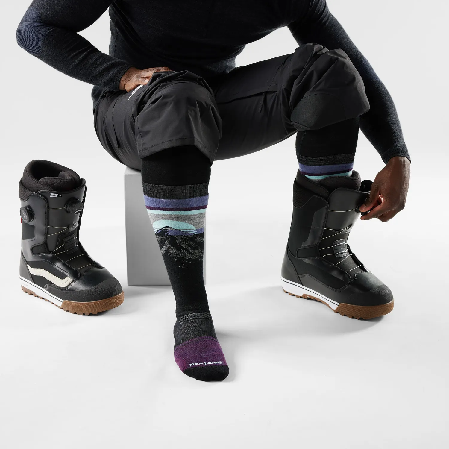 Smartwool Snowboard Mountain Sunrise snowboardsokker svart ull