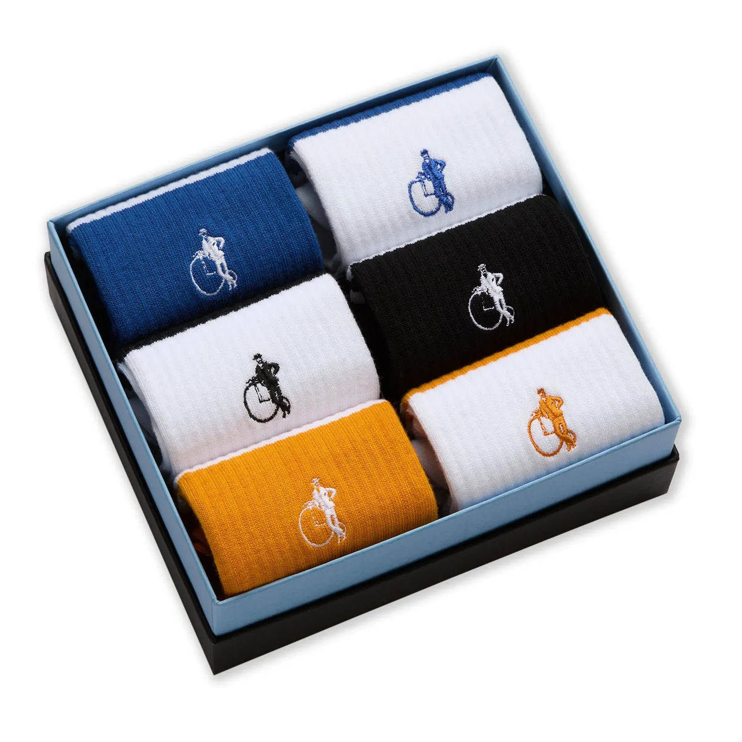 London Sock Company Retro Stripe sokker 6-pakning bomull
