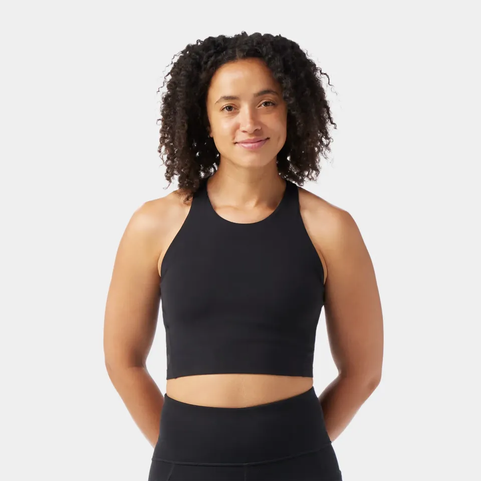 Smartwool Active Crop sports-bh svart lav støtte