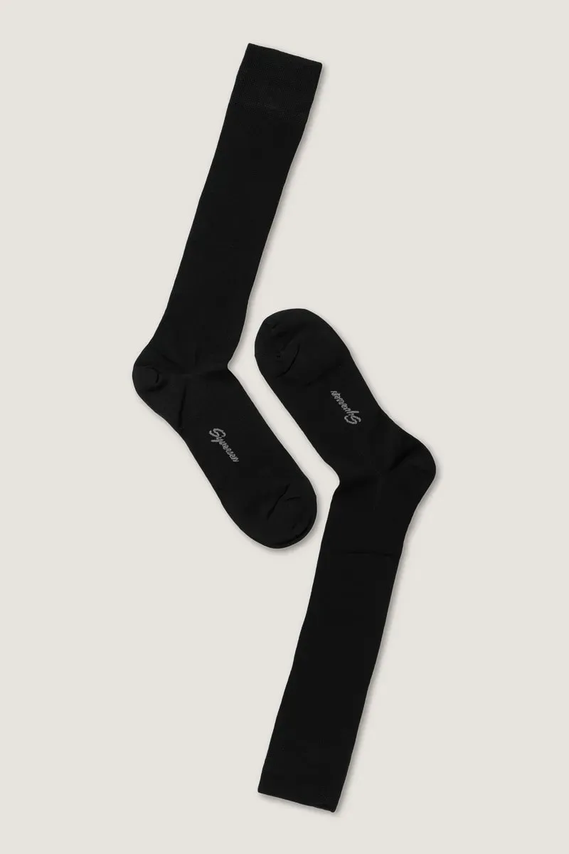 Syversen Mercerized Cotton Knee High knestrømper svart 41-45