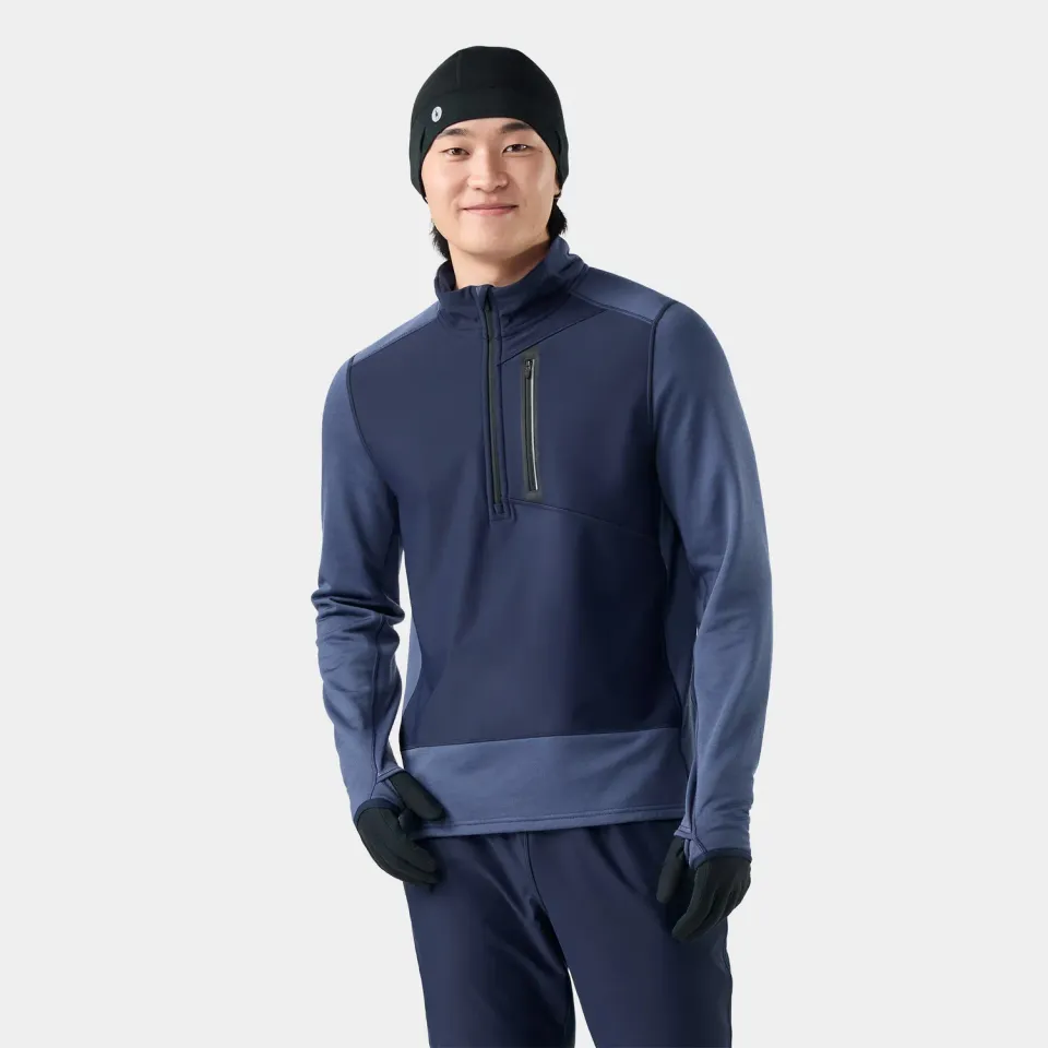 Smartwool Active Fleece Wind 1/2 Zip fleecegenser Deep Navy vindtett