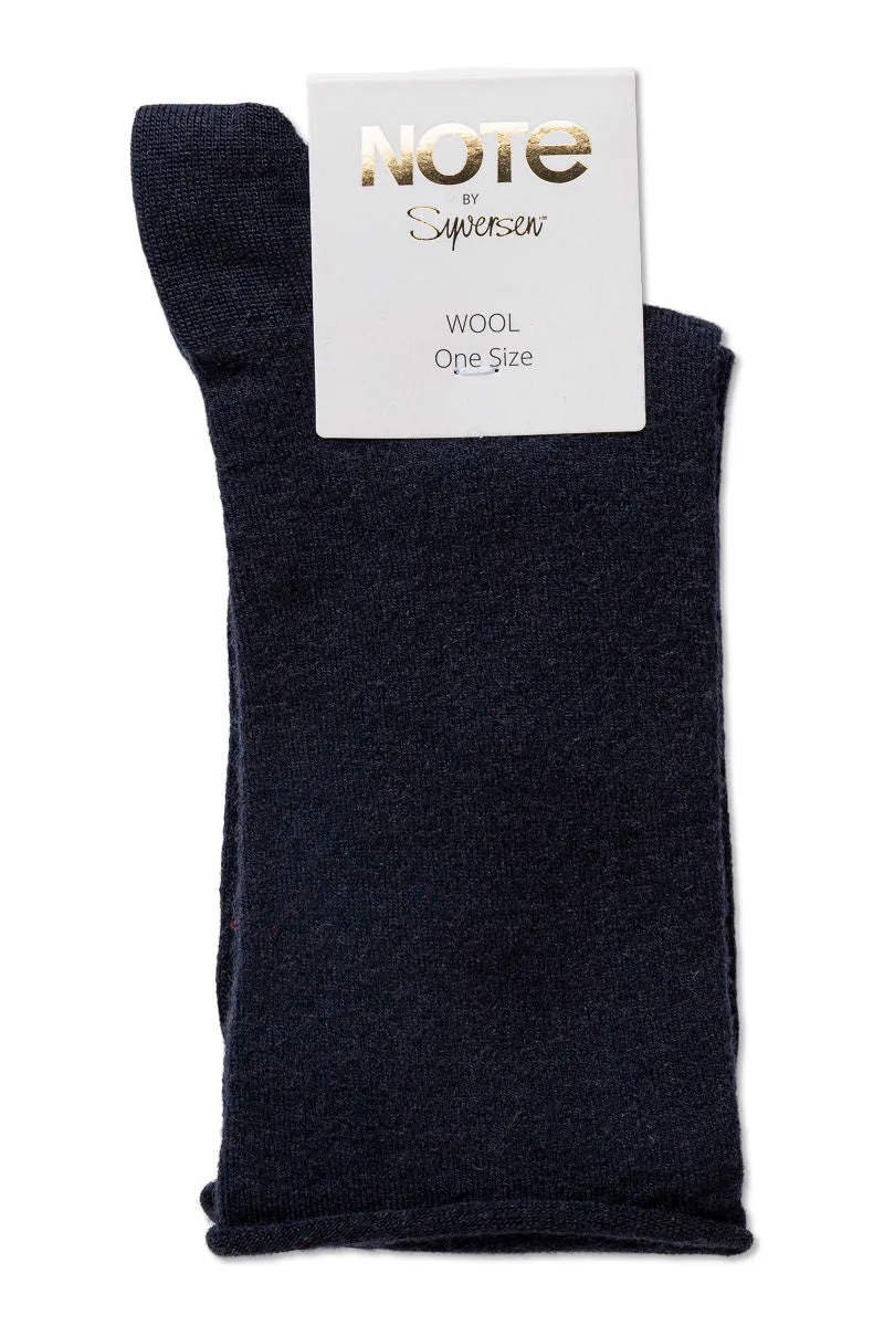 Note by Syversen Wool Roll Top ullsokker navy