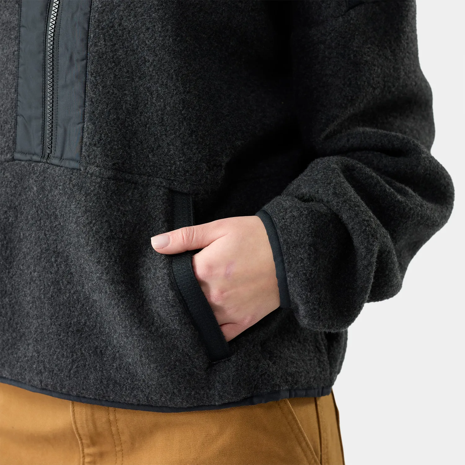 Smartwool Second Cut Fleece 1/2 Zip genser charcoal varm