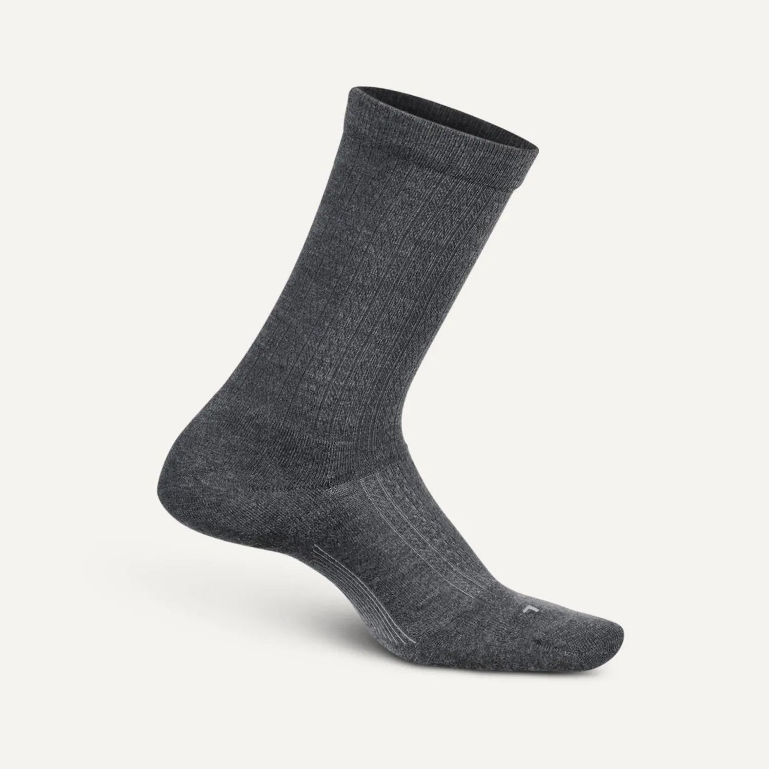Feetures Everyday Max Cushion Crew Texture damesokker Light Gray