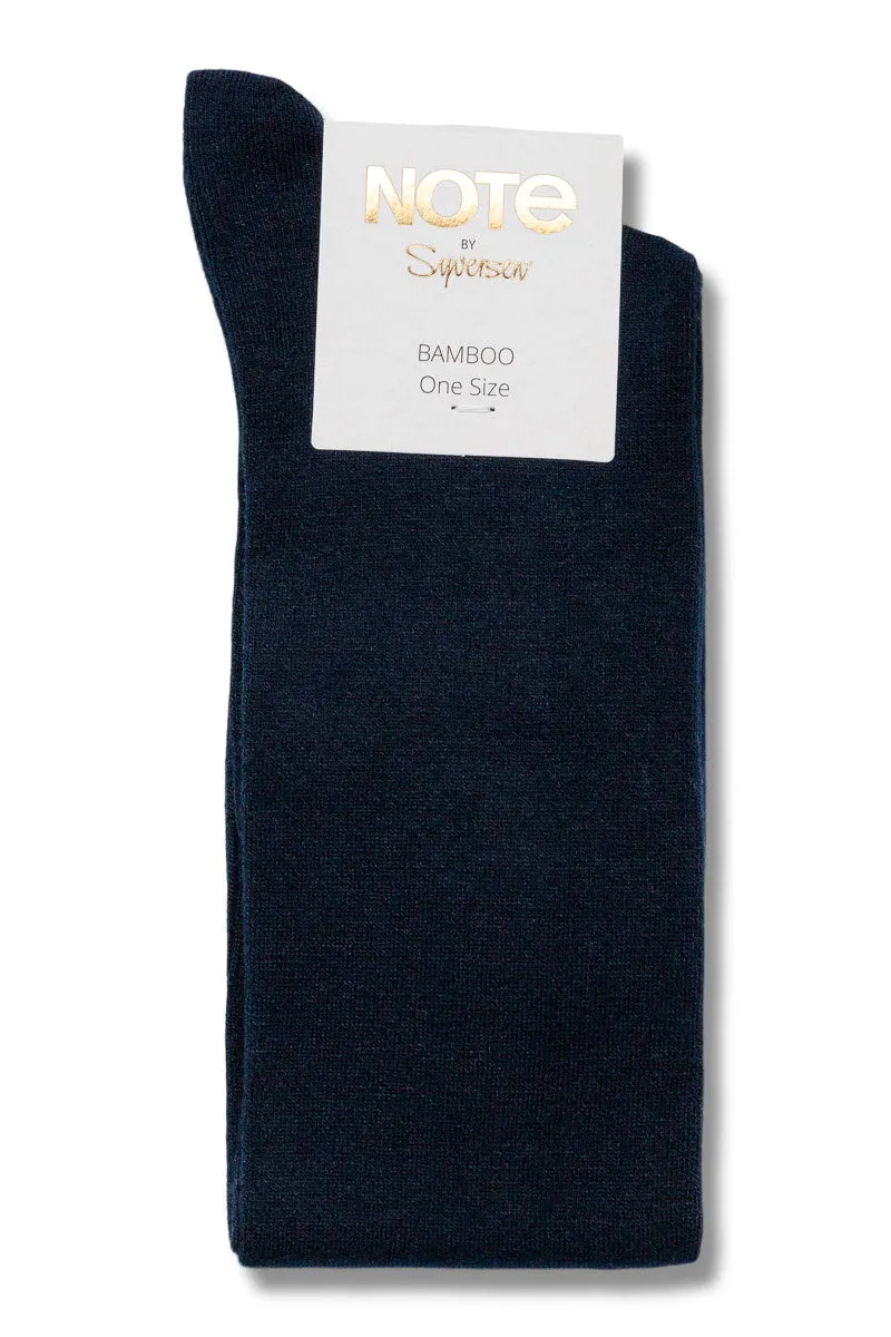 Note By Syversen Bamboo Knee High knestrømpe blå bambus