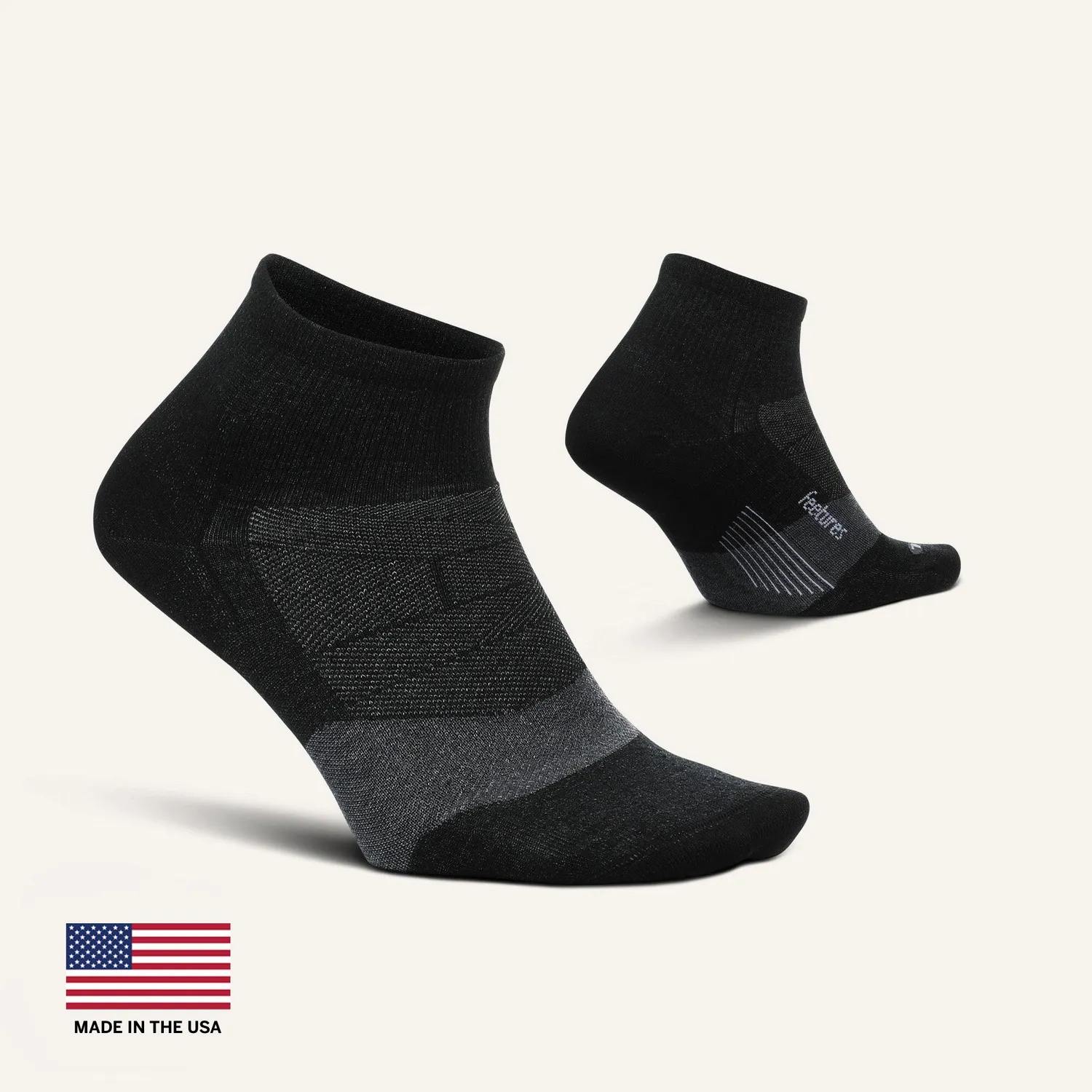 Feetures Merino 10 Ultra Light Quarter ullsokker svart