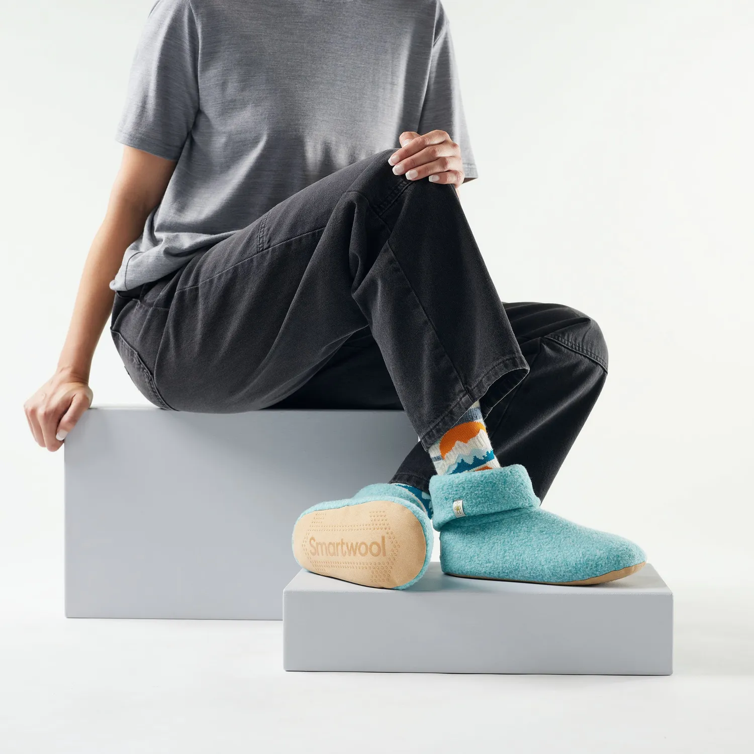 Smartwool Second Cut Fleece Slipper tøfler Pacific Blue
