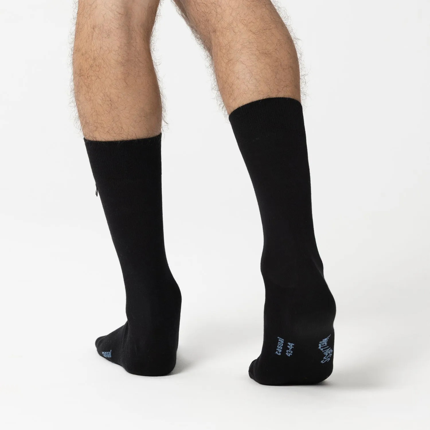 Rohner Casual herresokker svart bomull 39-46