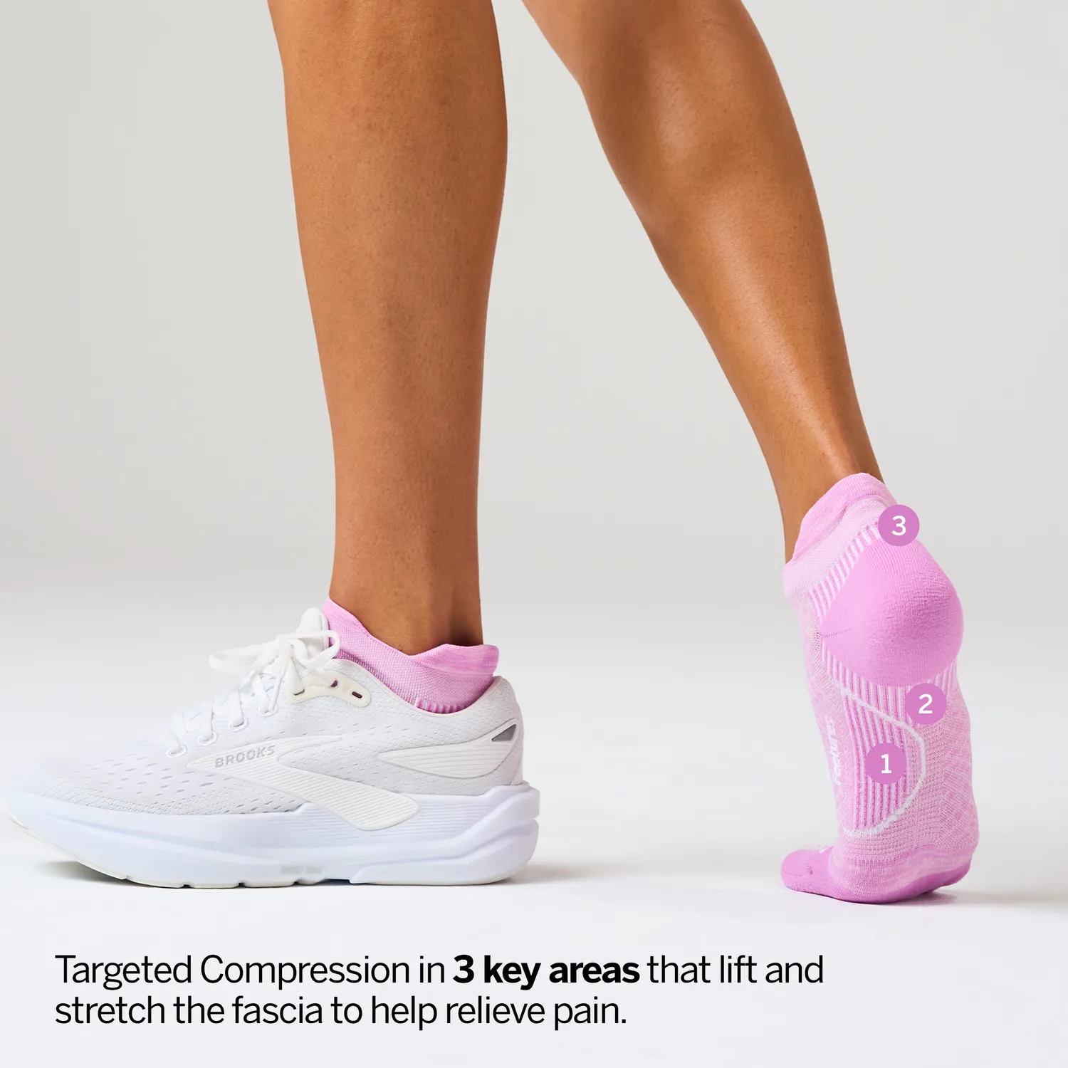 Feetures Plantar Fasciitis Relief Tab sokker lett demping