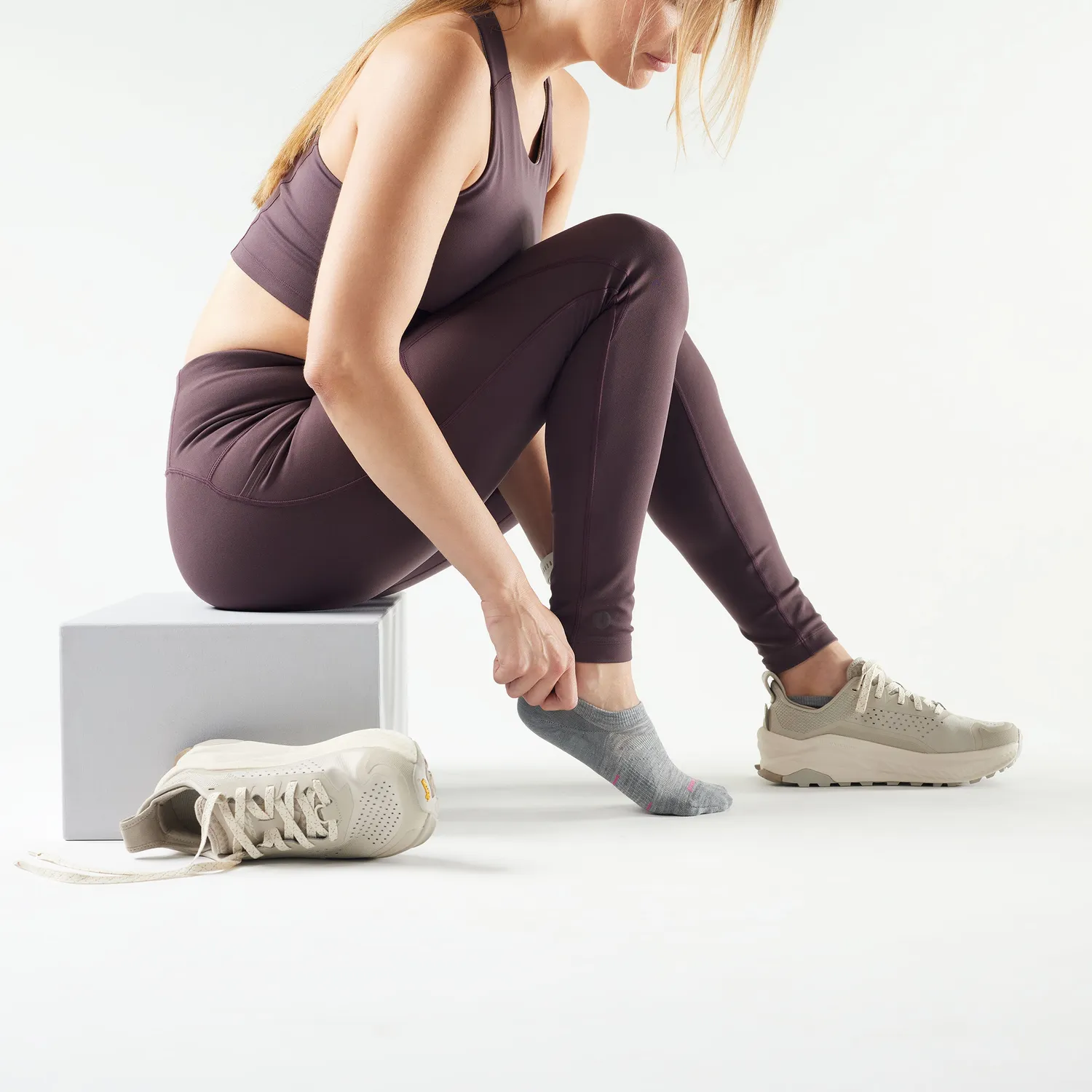 Smartwool Run No Show løpesokker light gray merino