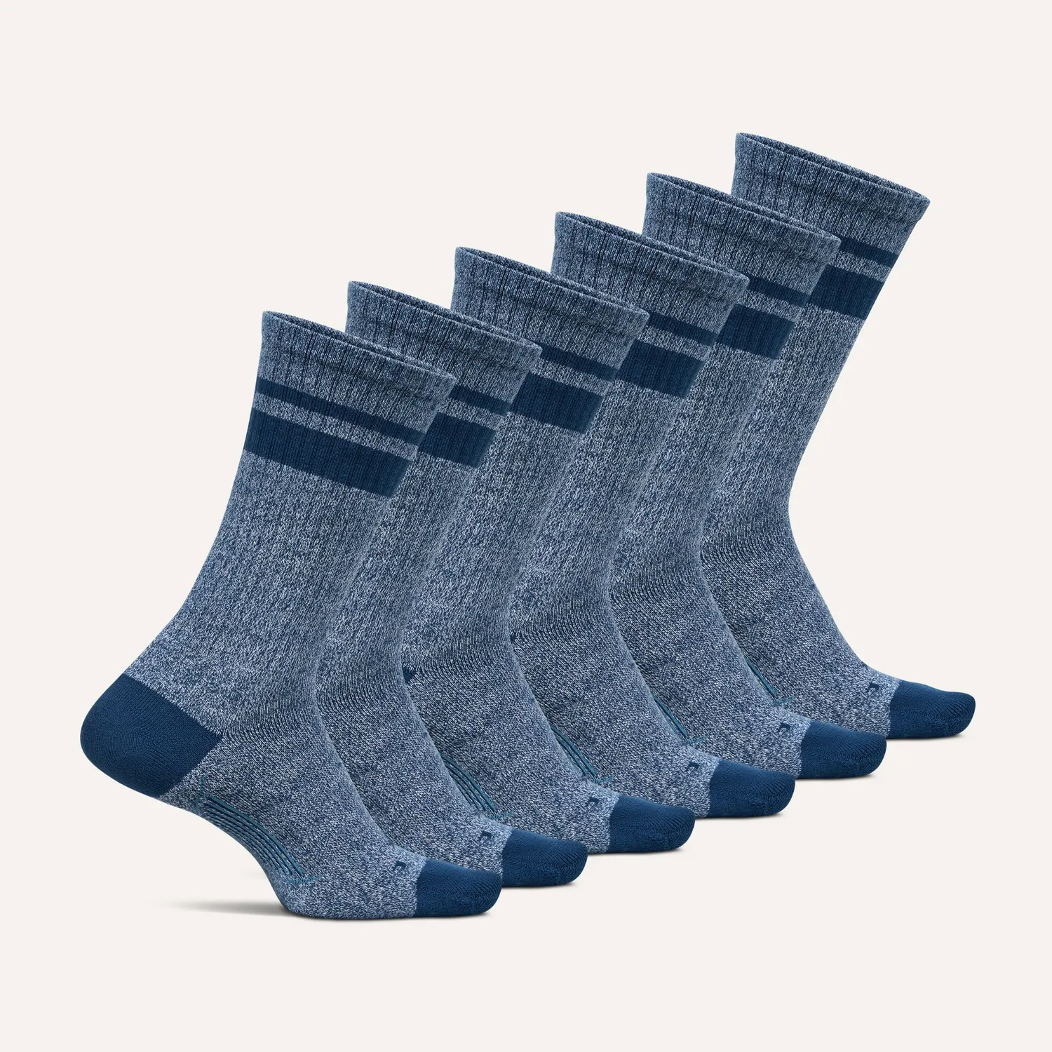 Feetures Everyday Max Cushion Crew sokker 6-pk Anytime Black Mix tykke