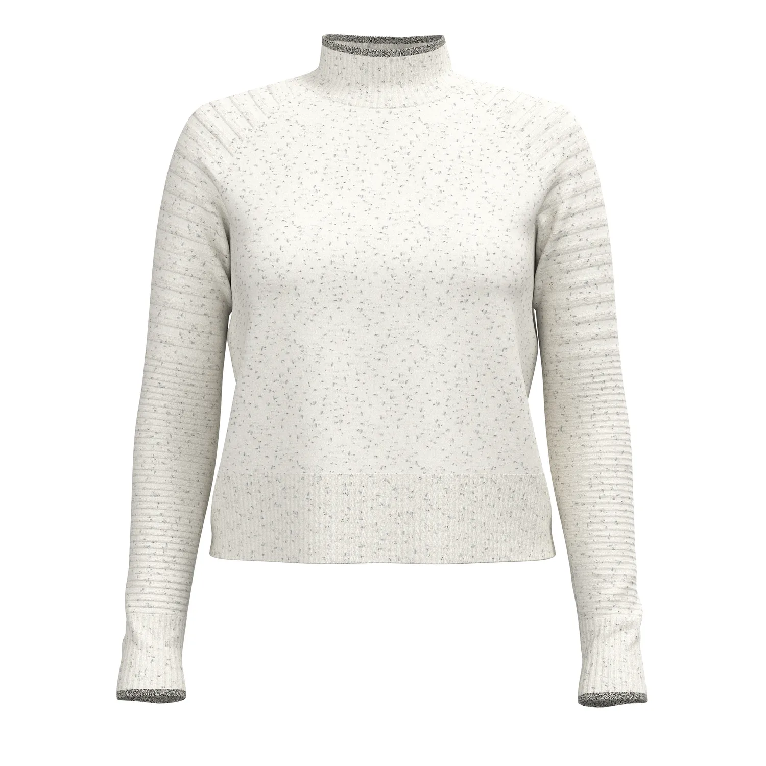 Smartwool Edgewood Mock Neck genser dame natur melert lett