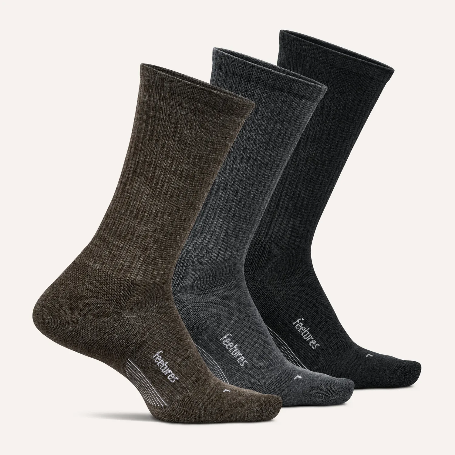 Feetures Merino 10 Max Cushion Crew sokker 3-pack merinoull