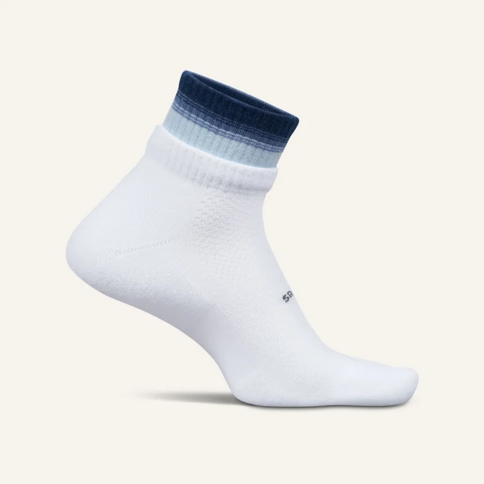Feetures High Performance Max Cushion Stacked Quarter sokker sky
